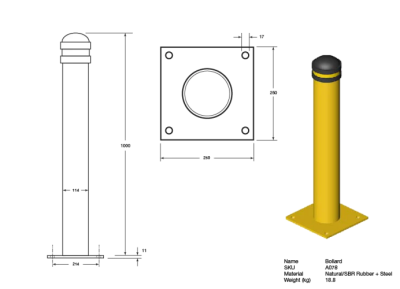 <strong>NBL 114/1000 Protection Steel Bollard</strong>